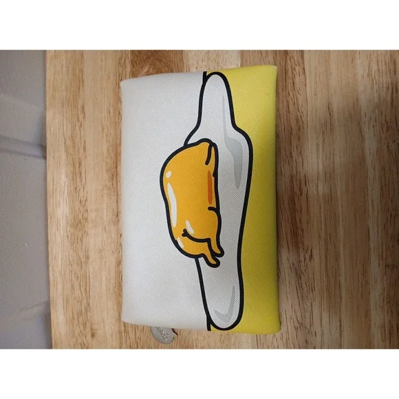 Ipsy Gudetama Sanrio Lazy Egg Meh Cosmetic Glam Bag Zippered Pouch Makeup Pencil - Picture 7 of 7